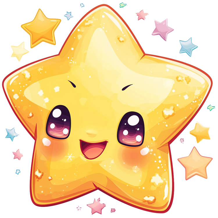 Bügelbilder Kawaii Sterne