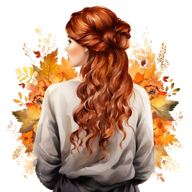 Bügelbilder Girl Herbst