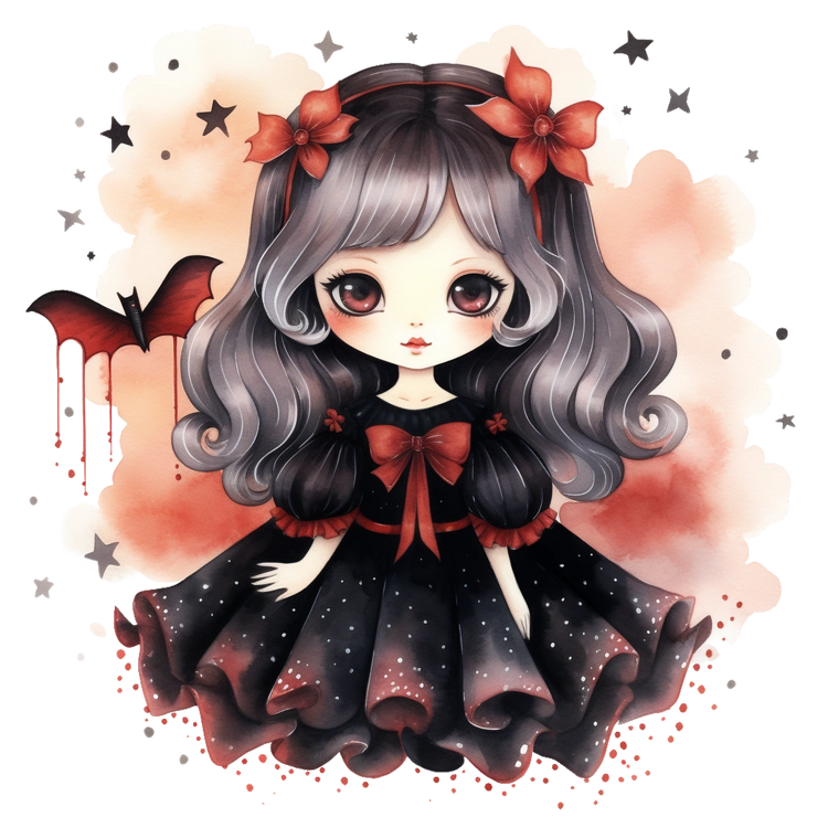 Bügelbilder Kawaii Vampir