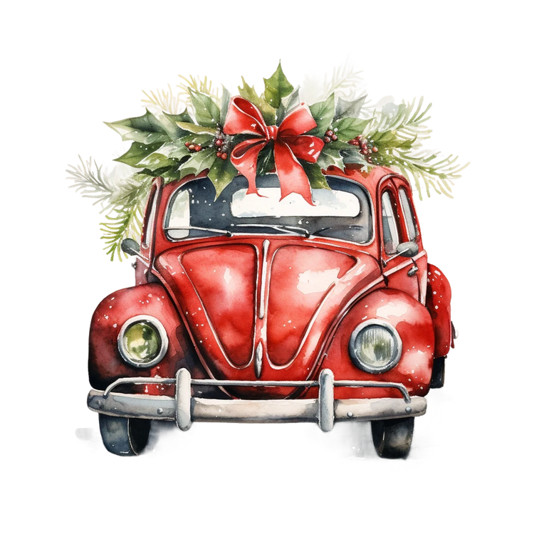 Bügelbilder Weihnachts Auto