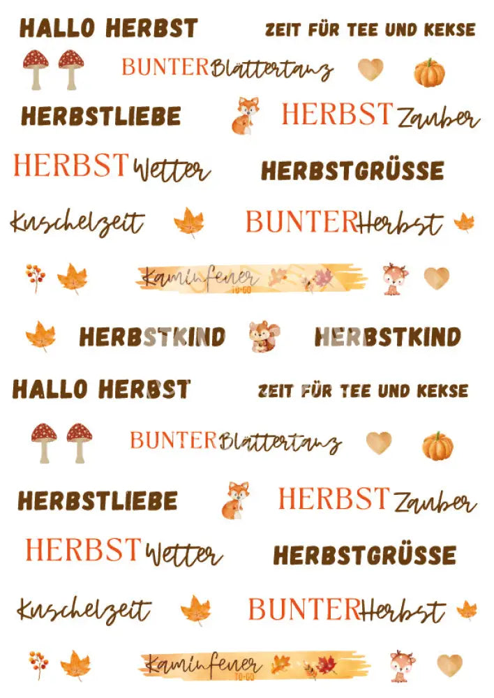 Wasserschiebefolie Stabkerzen Herbst
