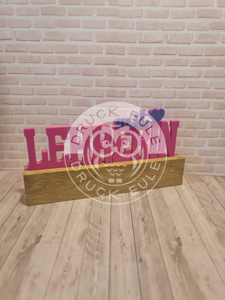 3D-Druck Lehrerin mit Herz (magenta) rubon