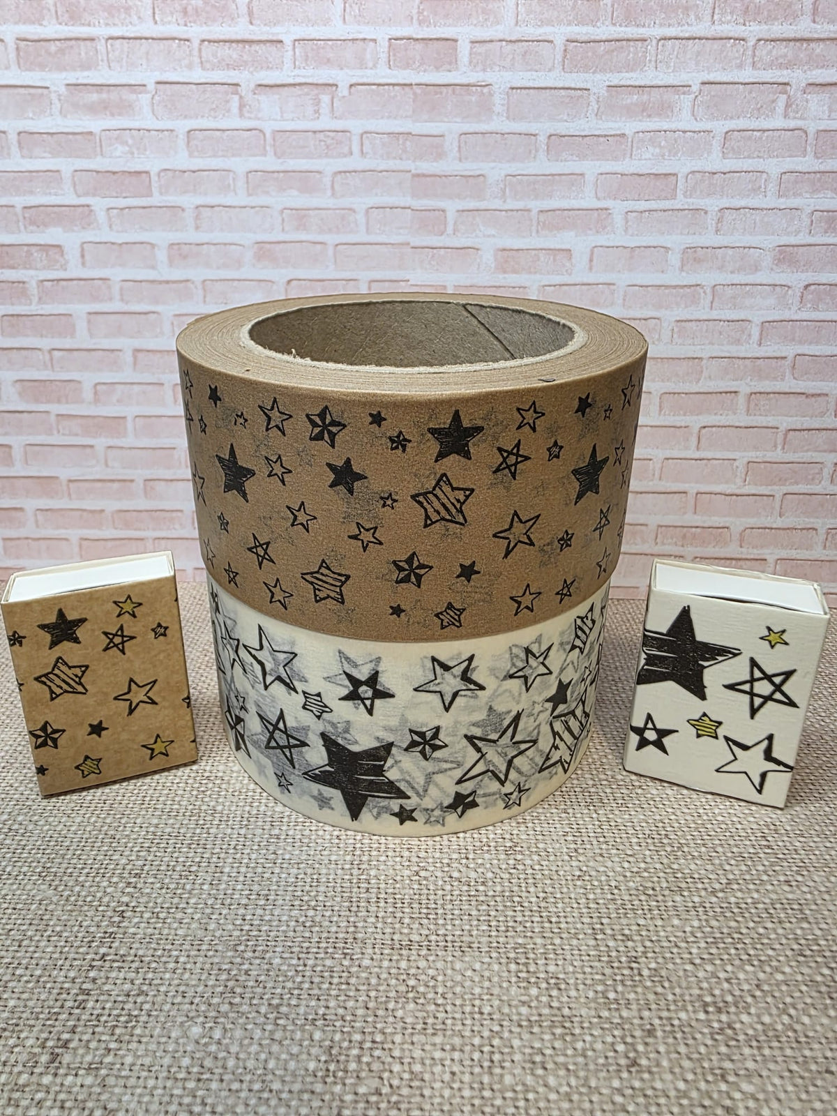 Papierklebeband weiss Sterne gross