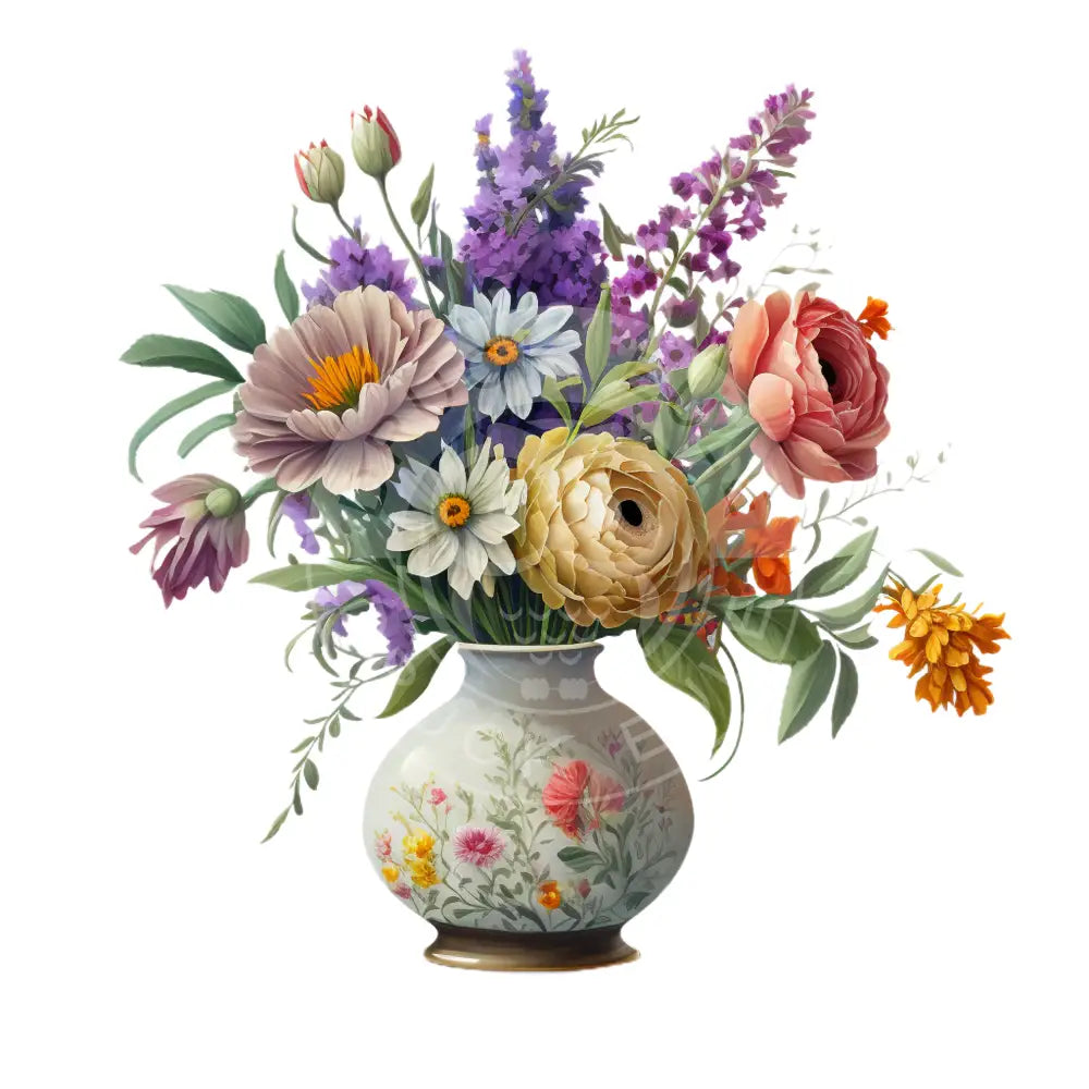 Bügelbild Blumenvase 24-2