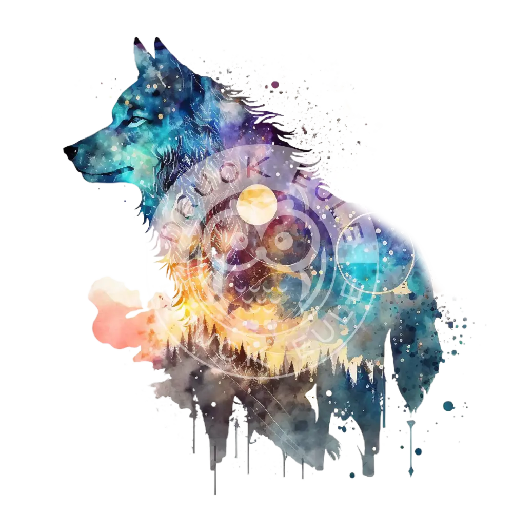 Bügelbild Cosmic Wolf 60-20