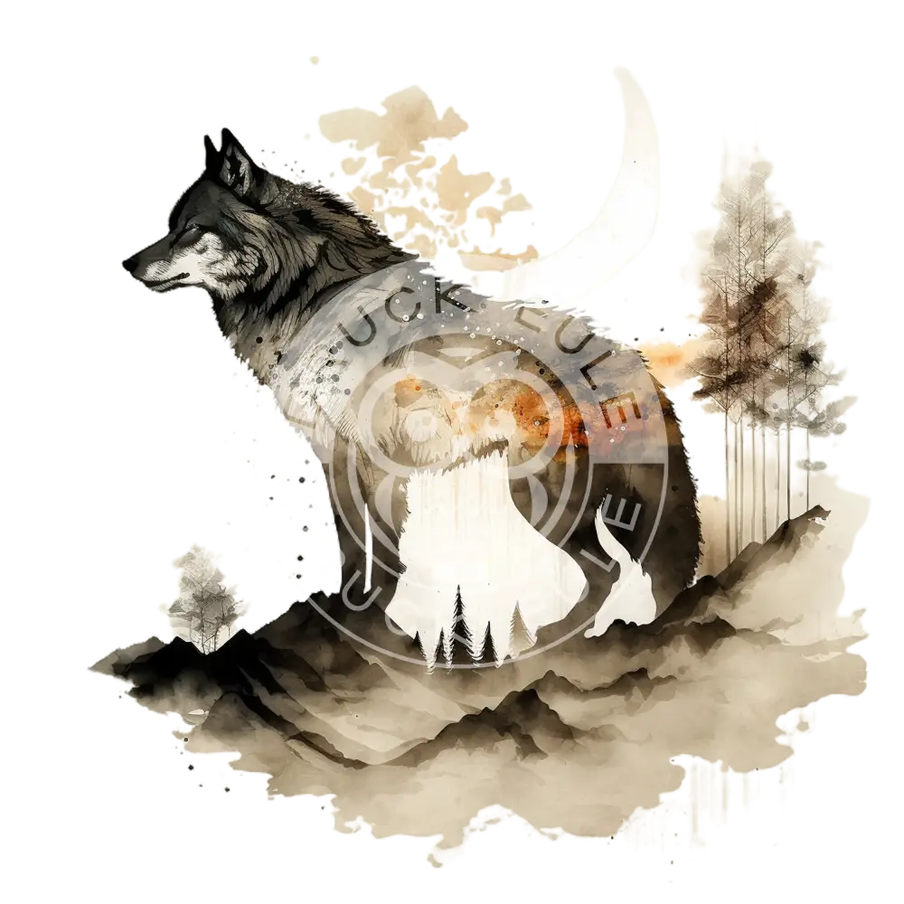 Bügelbild Cosmic Wolf 60-22