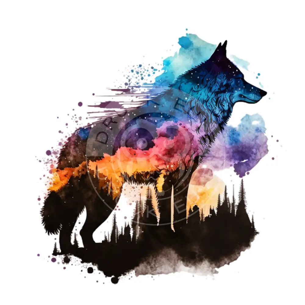 Bügelbild Cosmic Wolf 60-28