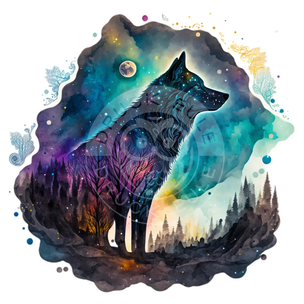 Bügelbild Cosmic Wolf 60-5