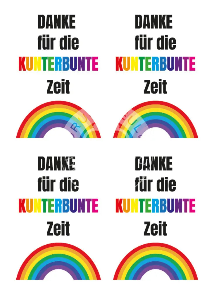Bügelbild Danke für die Kunterbunte Zeit