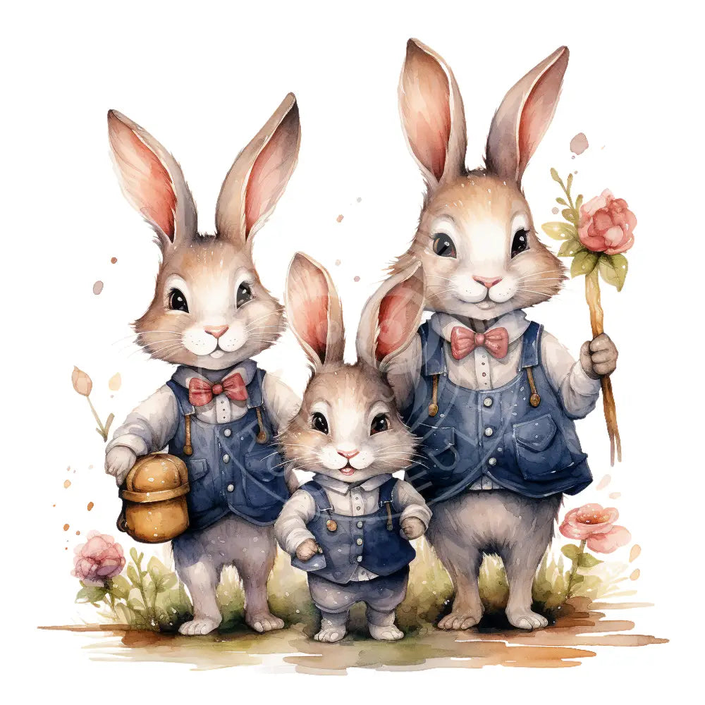 Bügelbild Easter Bunny Family 1046-9