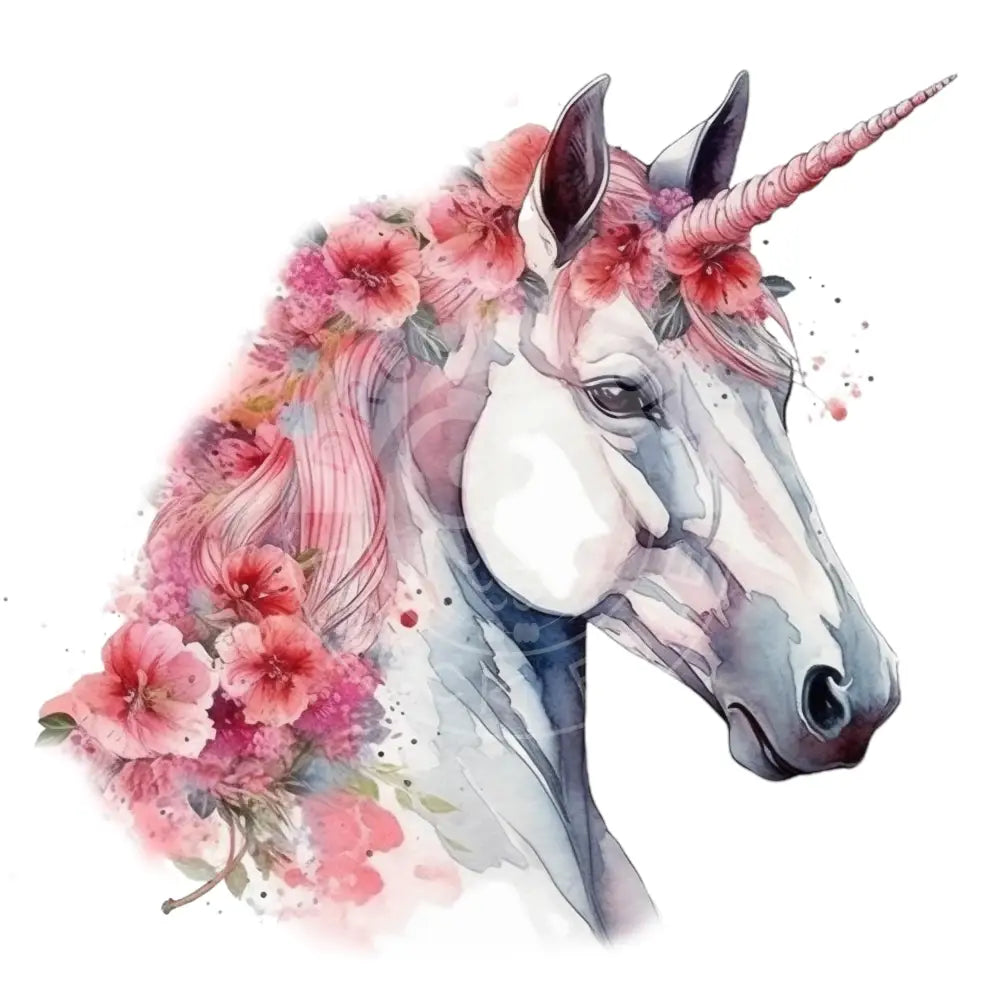 Bügelbild Einhorn Mit Blumen 121-13