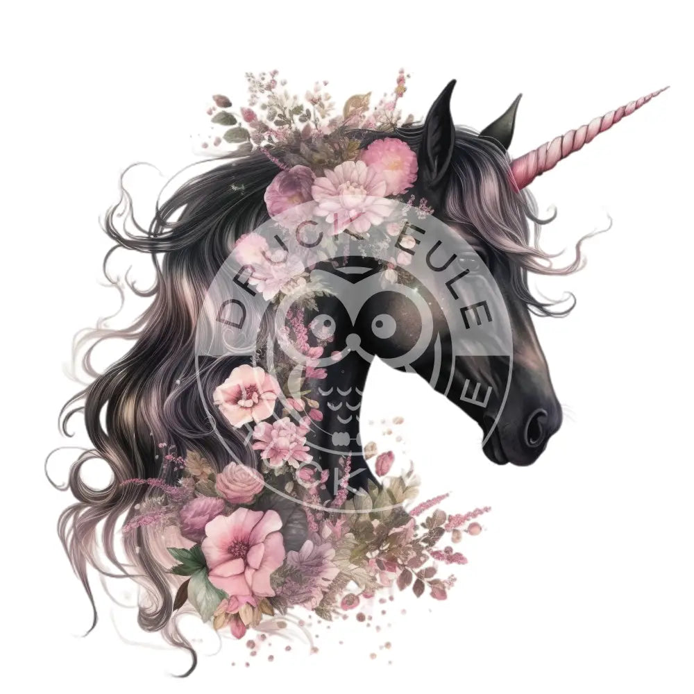 Bügelbild Einhorn Mit Blumen 121-17