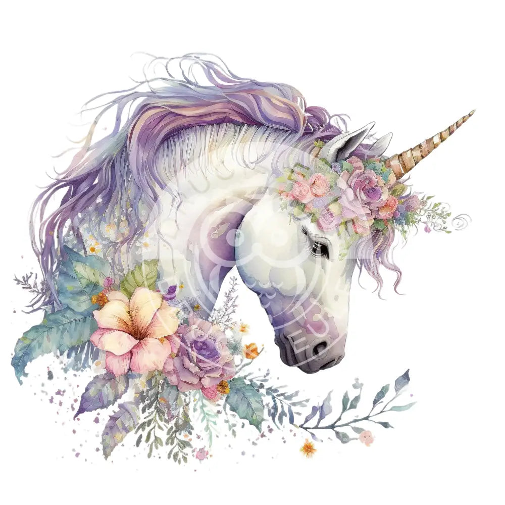 Bügelbild Einhorn Mit Blumen 121-9