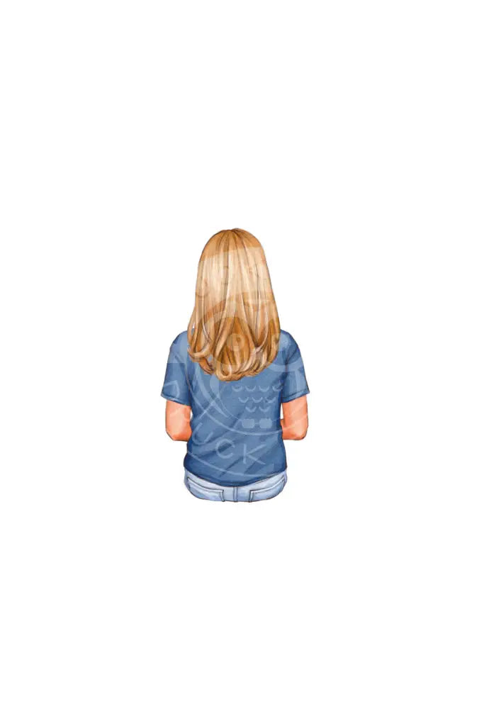 Bügelbild Girl 21.1 T-Shirt blau