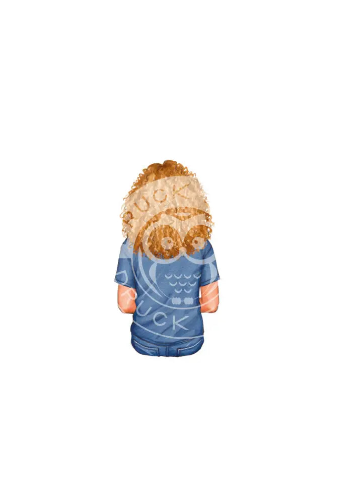 Bügelbild Girl 6.3 T-Shirt blau