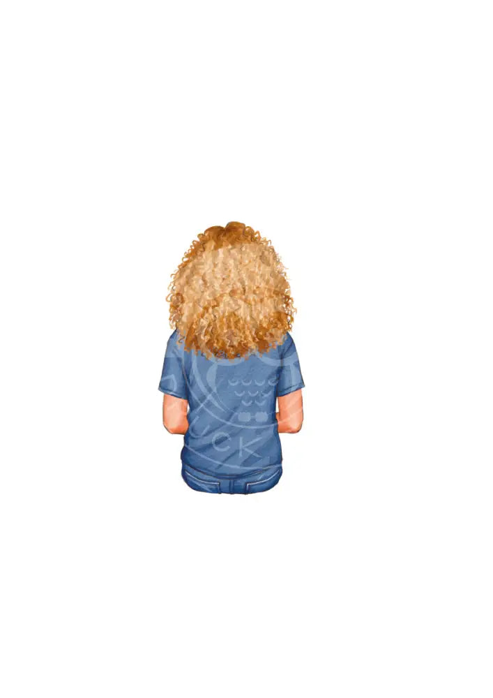 Bügelbild Girl 6.3 T-Shirt blau