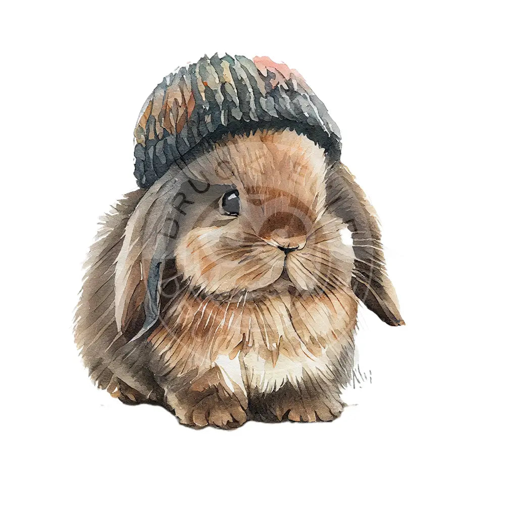 Bügelbild Hase Mit Hut 3-4