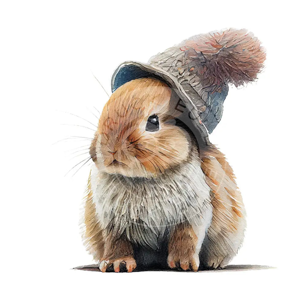 Bügelbild Hase Mit Hut 3-6