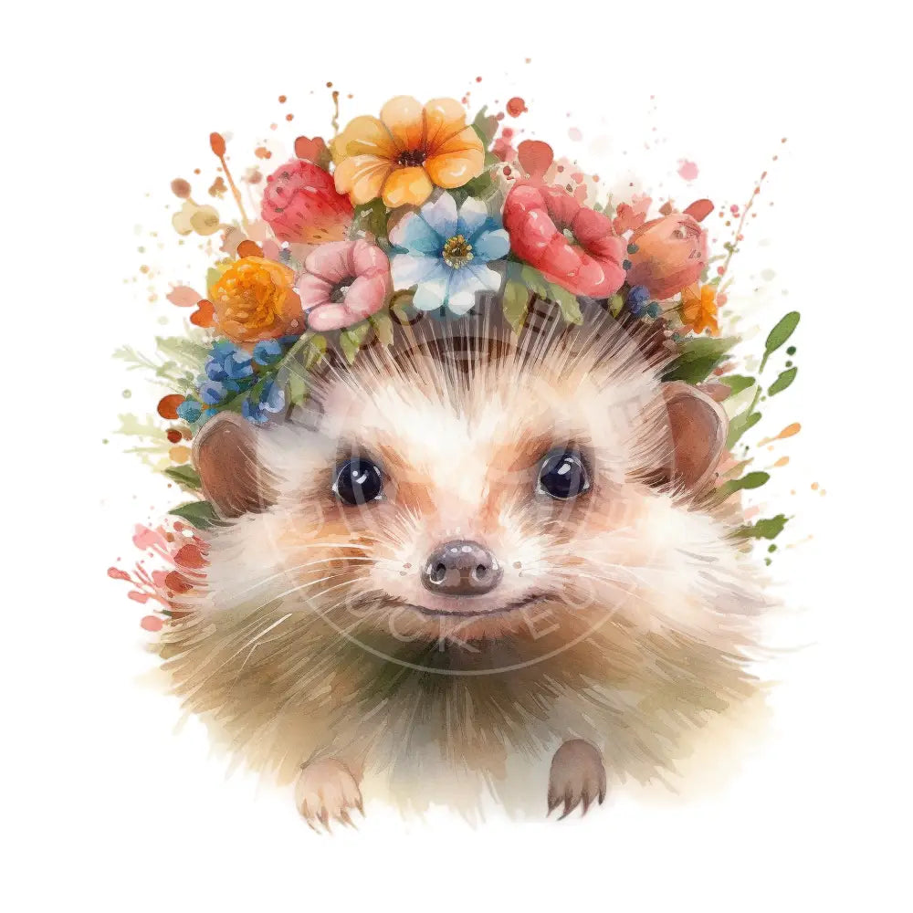 Bügelbild Igel Mit Blumen 133-5