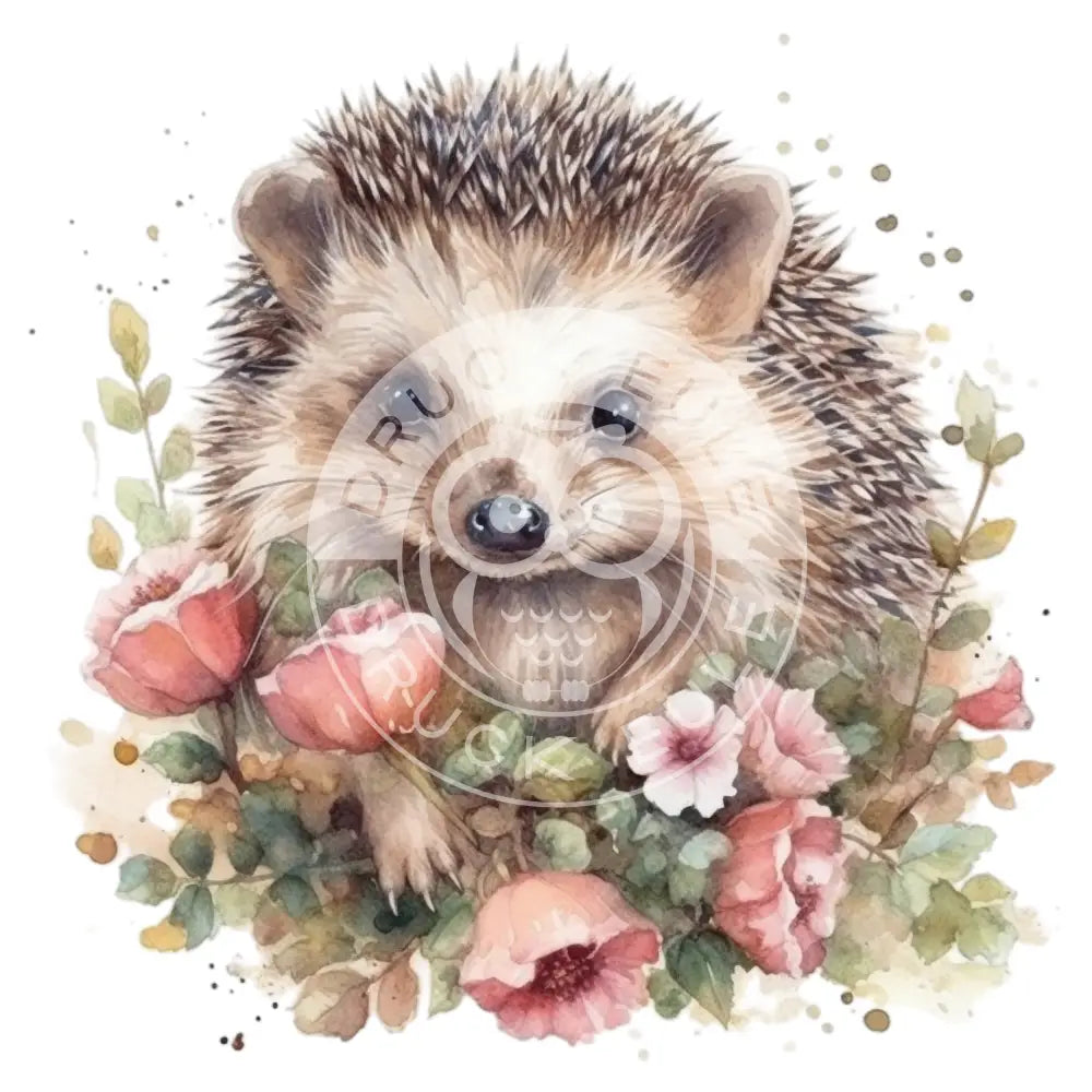 Bügelbild Igel Mit Blumen 133-7