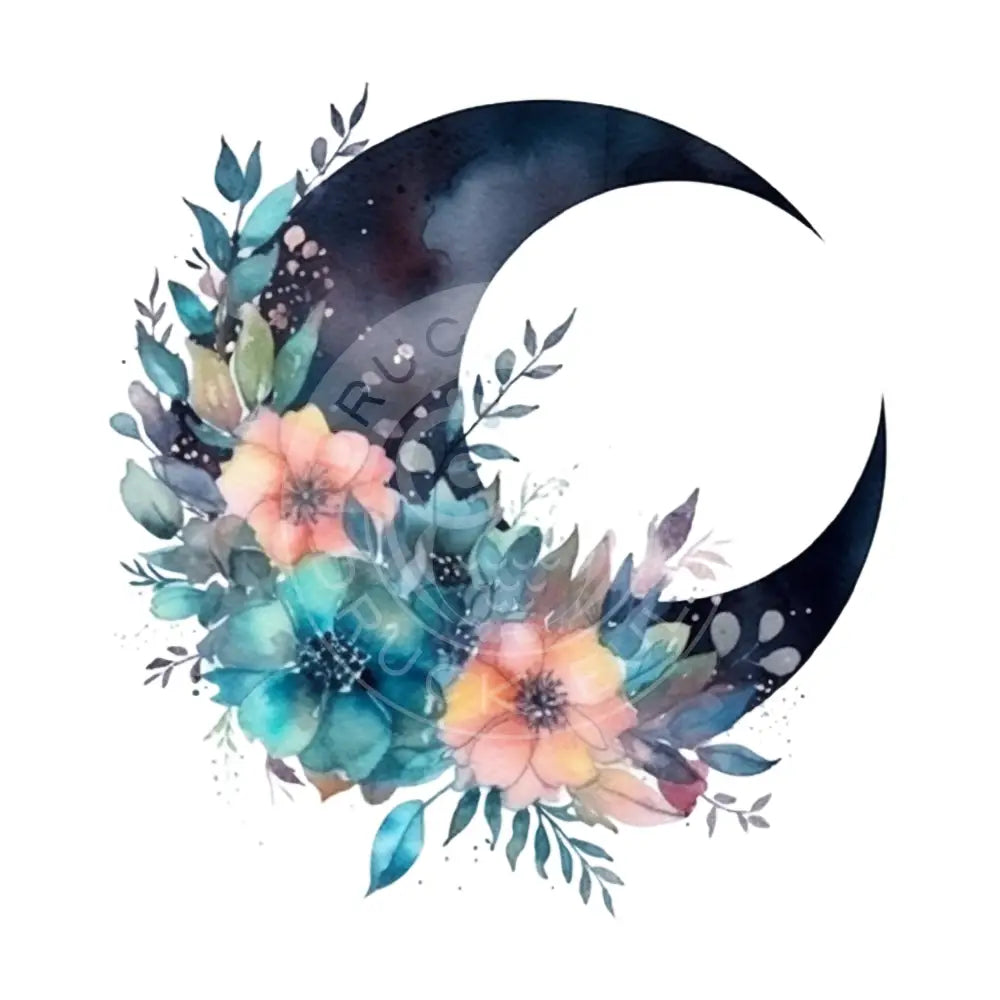 Bügelbild Mond Mit Blumen 157-25