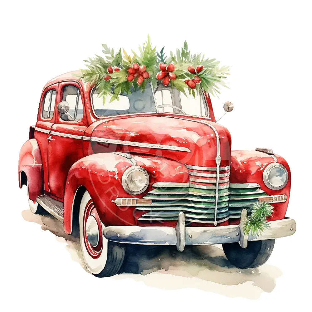 Bügelbild Weihnachts Auto 744-2
