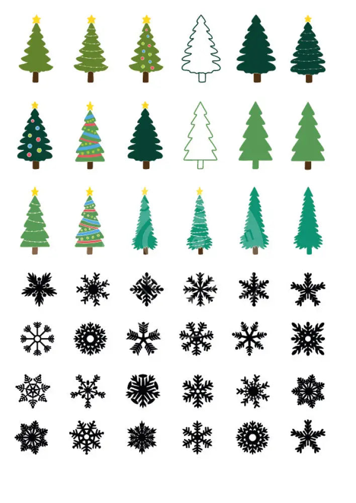 Rubon Bogen Tannenbäume Und Schneeflocken Rubon