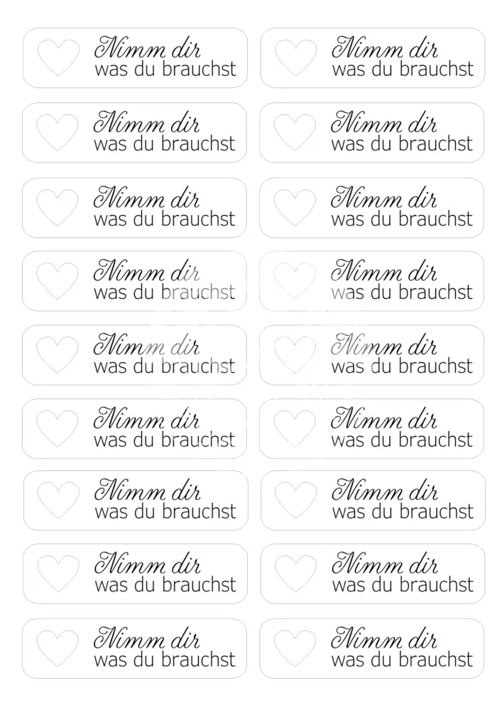 Transparentpapier Nimm dir was du brauchst