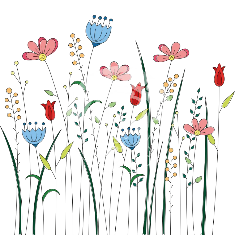 Wasserschiebefolie Blumenwiese 1