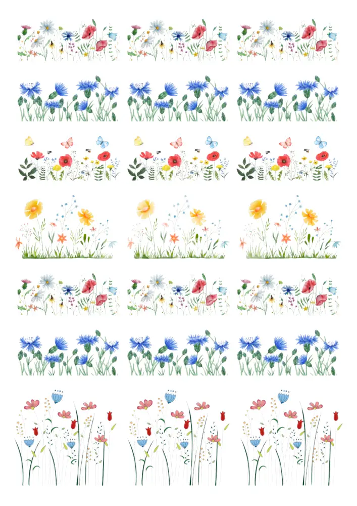 Wasserschiebefolie Blumenwiese 1