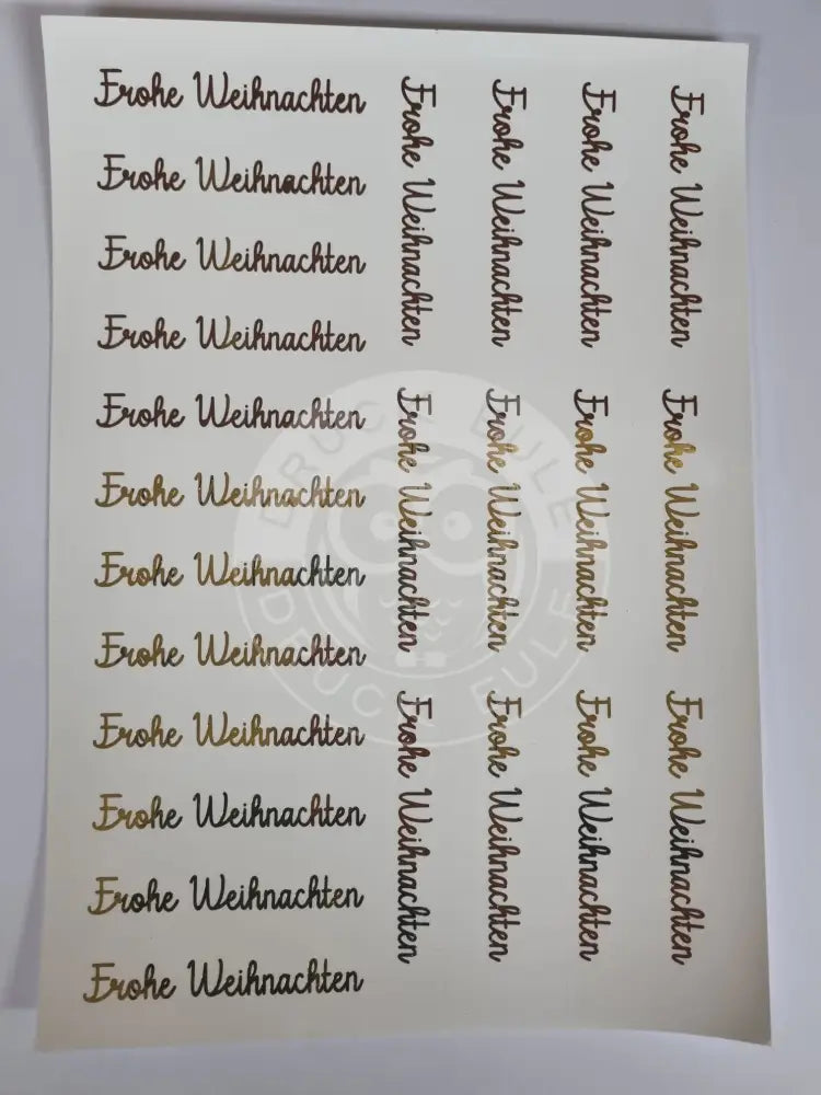 Wasserschiebefolie Stabkerzen 6 Gold