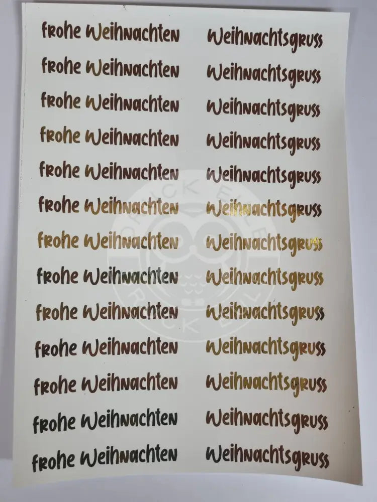 Wasserschiebefolie Stabkerzen 9 Gold