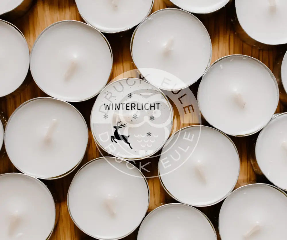 Wasserschiebefolie Teelichtbotschaft Winterlicht