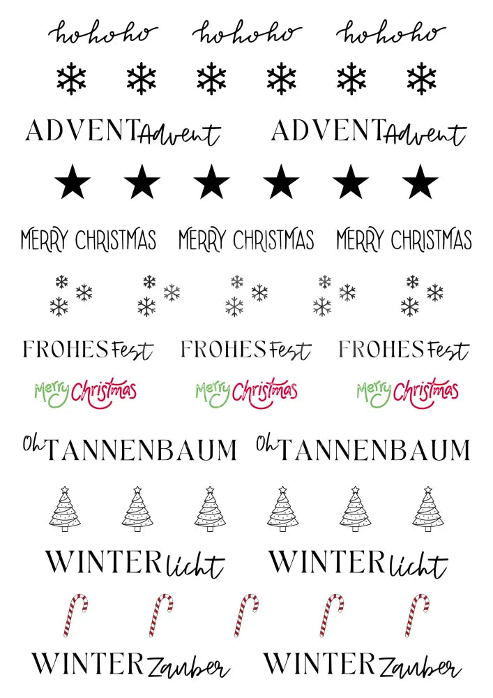 Wasserschiebefolie Weihnachten Für Stabkerzen