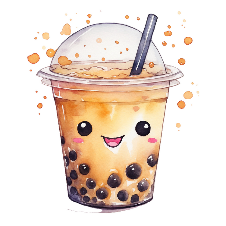 Bügelbilder Bubble Tea