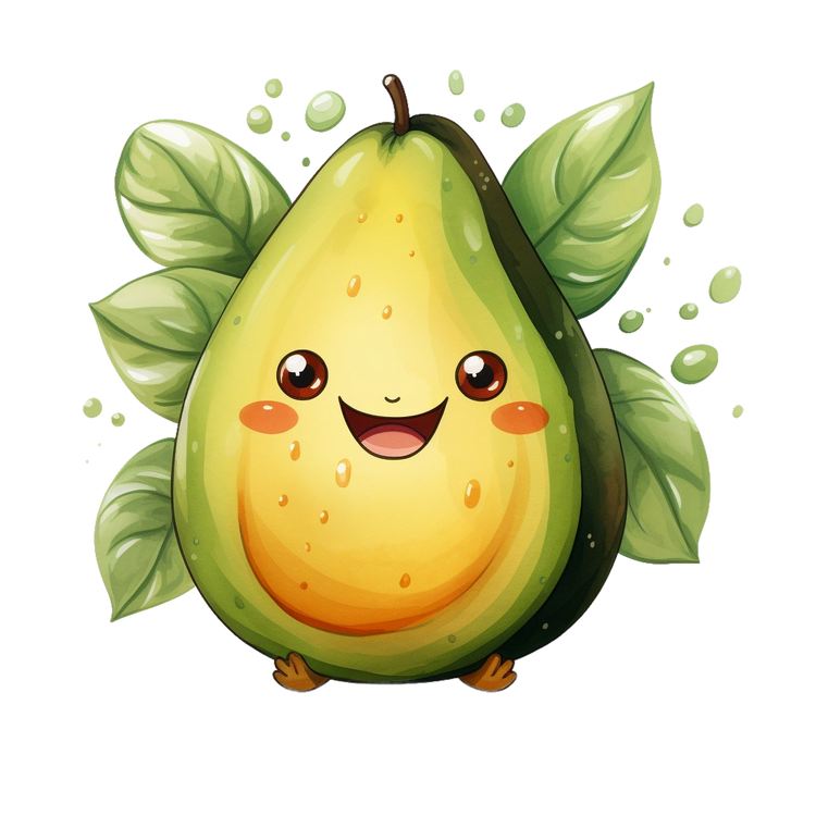 Bügelbilder Kawaii Avocado