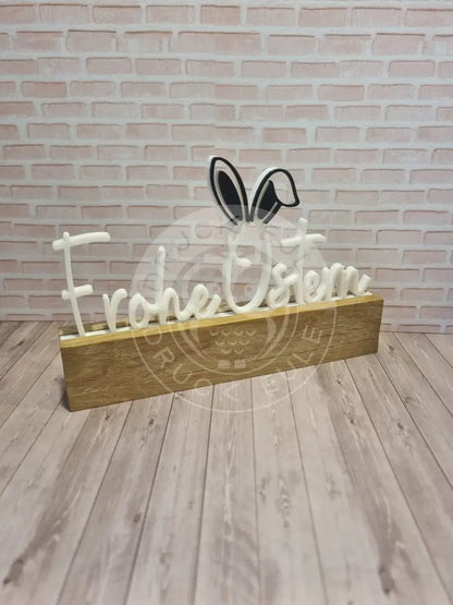 3D-Druck Frohe Ostern weiss rubon
