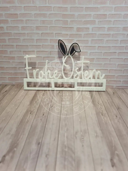 3D-Druck Frohe Ostern weiss rubon