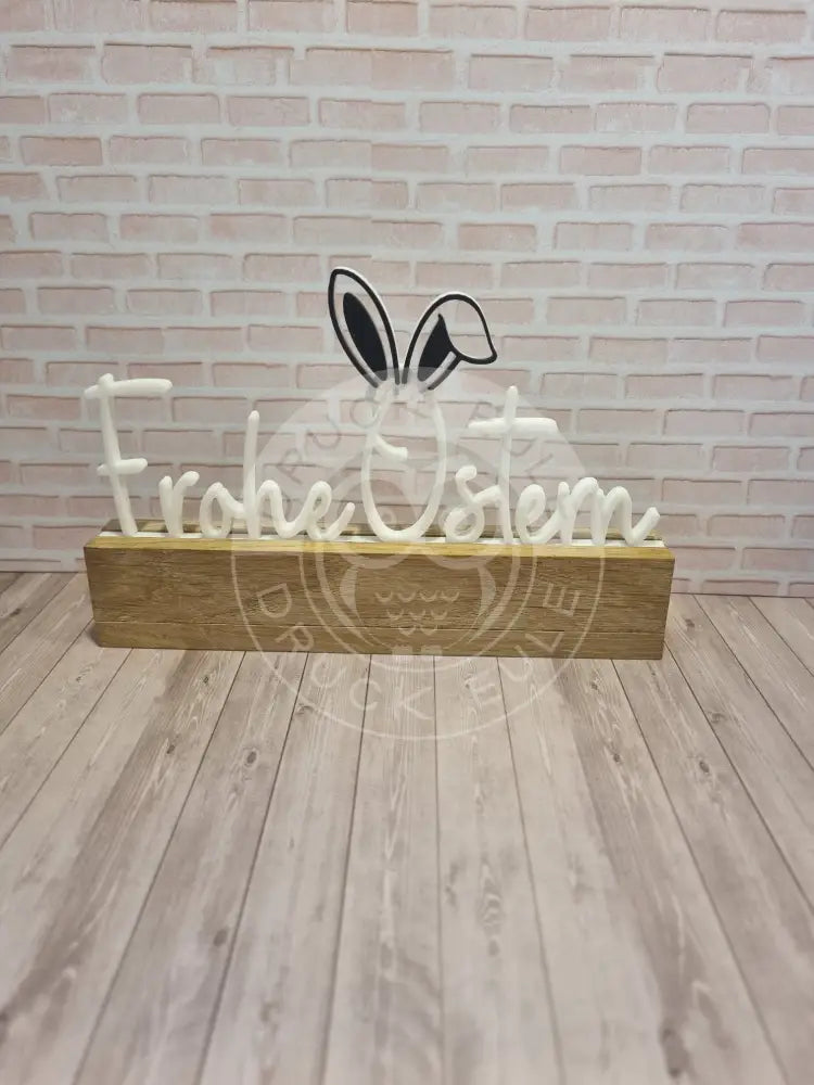 3D-Druck Frohe Ostern weiss rubon