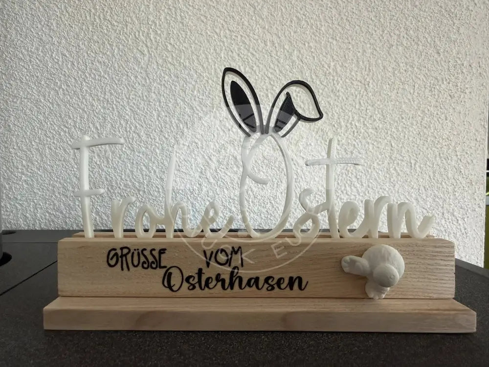 3D-Druck Frohe Ostern weiss rubon