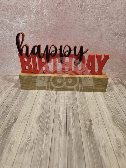 3D-Druck Happy Birthday 2 schwarz/rot - schwarz /rot - rubon