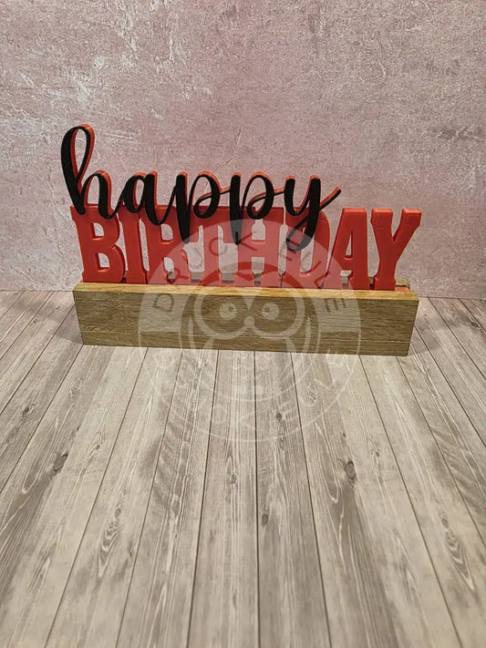 3D-Druck Happy Birthday 2 schwarz/rot - schwarz /rot - rubon