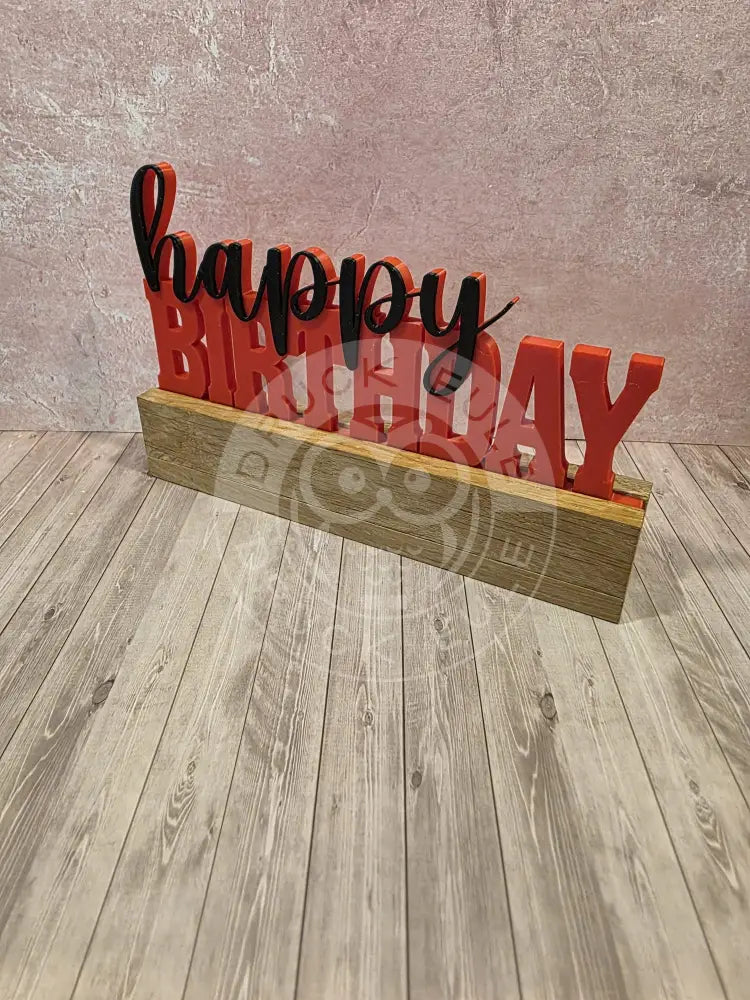 3D-Druck Happy Birthday 2 schwarz/rot - schwarz /rot - rubon