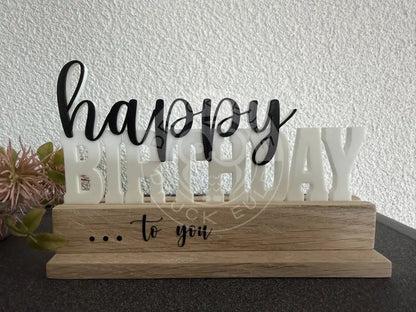 3D-Druck Happy Birthday 2 schwarz /weiss - schwarz /weiss - rubon