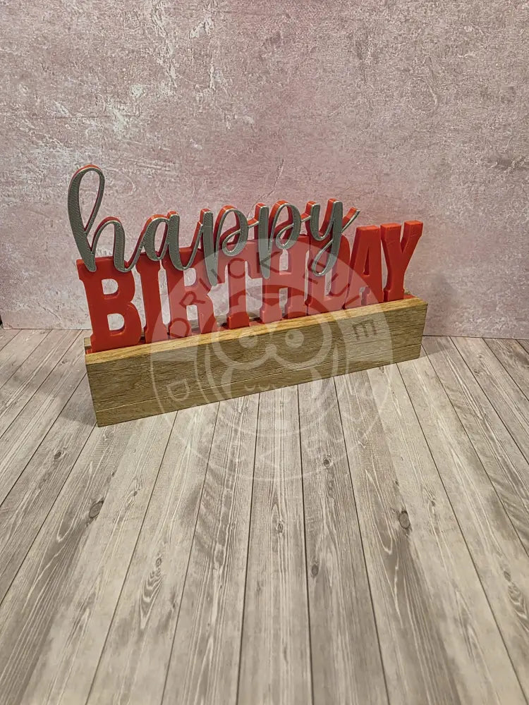 3D-Druck Happy Birthday 2 silber /rot - silber/rot - rubon