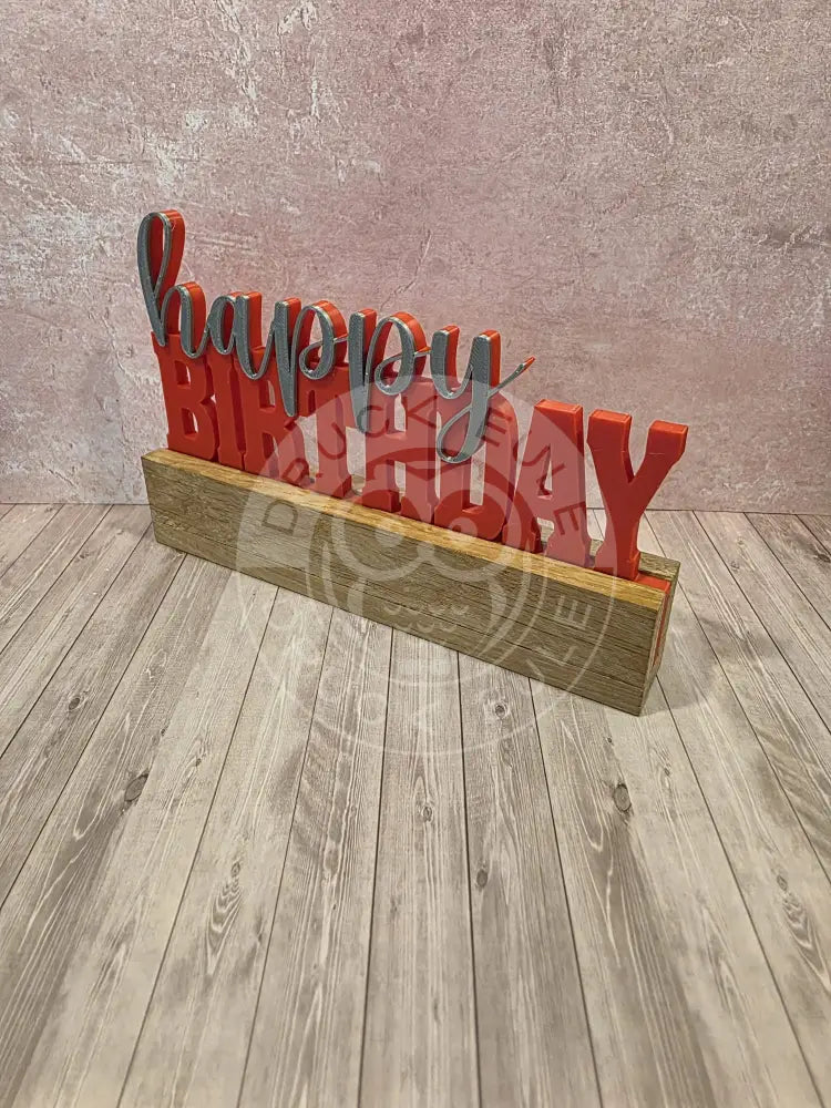 3D-Druck Happy Birthday 2 silber /rot - silber/rot - rubon