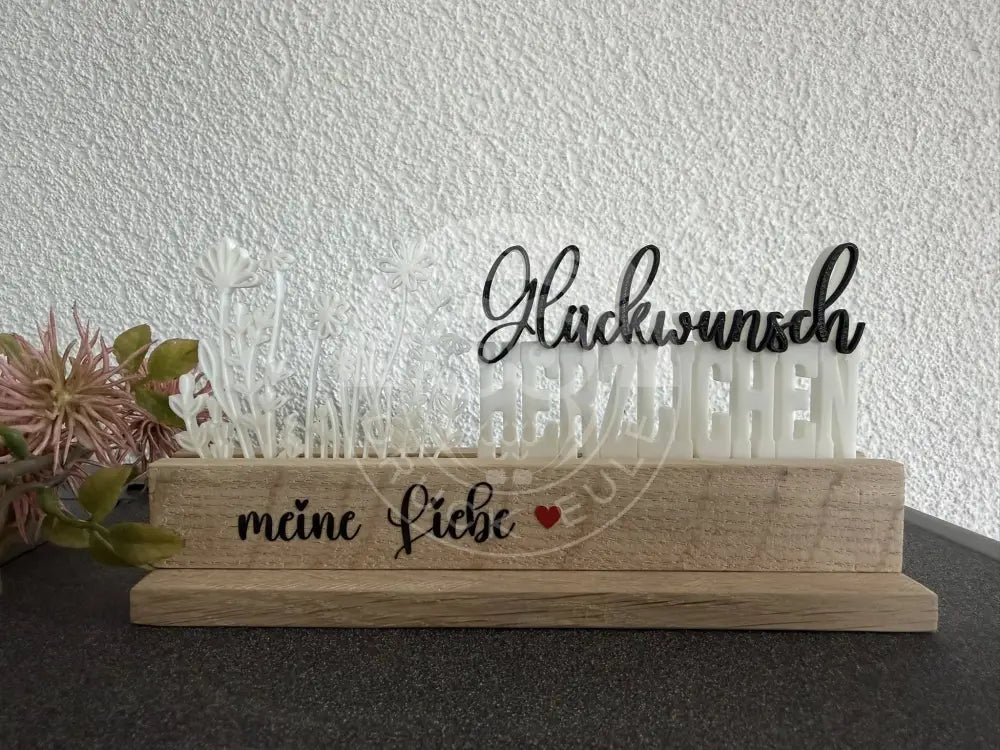 3D-Druck Herzlichen Glückwunsch weiss - rubon