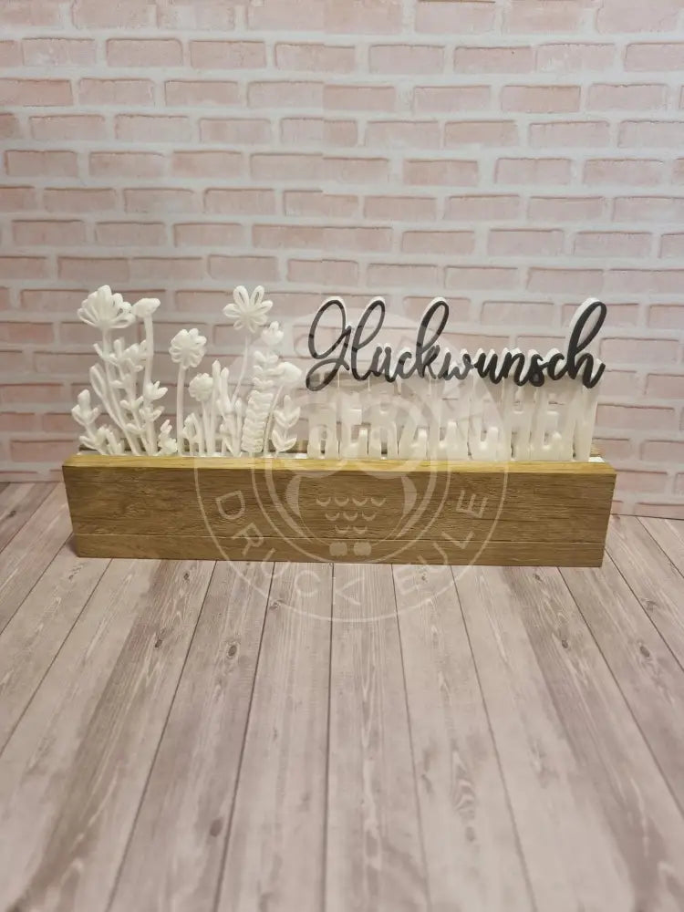 3D-Druck Herzlichen Glückwunsch weiss rubon