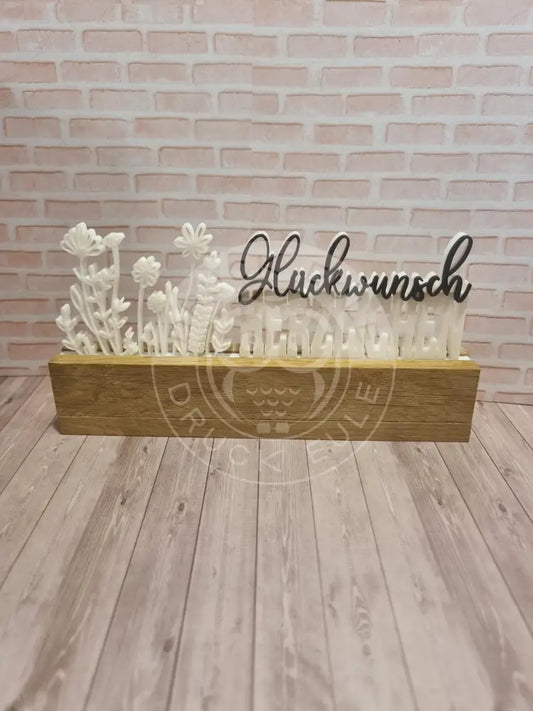 3D-Druck Herzlichen Glückwunsch weiss rubon