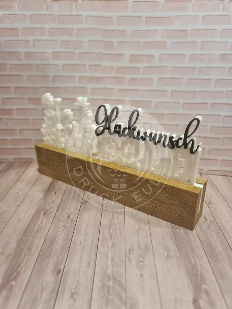 3D-Druck Herzlichen Glückwunsch weiss rubon